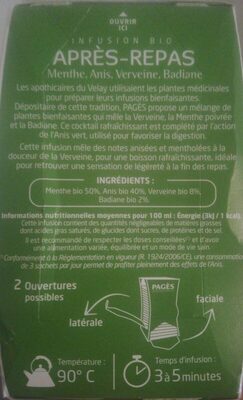 Infusion Bio Après-Repas menthe