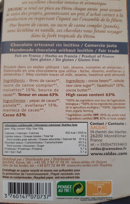 Chocolat noir noisettes