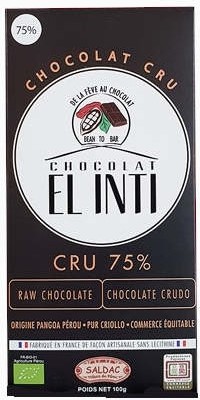 [SAL-CHO-NOI-CRU-75-100G-16] Chocolat Noir Cru 75% Bio tabs