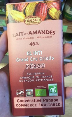 [SAL-CHO-LAI-AM-100G-19] Chocolat Lait Amandes Bio tabs